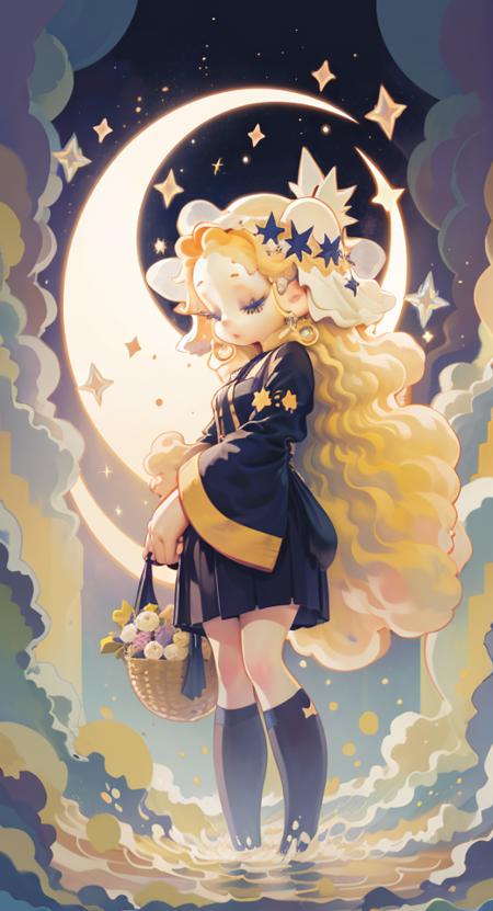 07315-3227954954-1 girl,chibi,  ,in the night, stars, moon,sleepy, bird, evening, flying eyes , yellow hair, masterpiece, best quality,.png